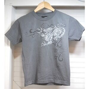 Vintage Top Heavy t-shirt Youth Small Kids gray shirt 2000s Y2K Dragon Skater